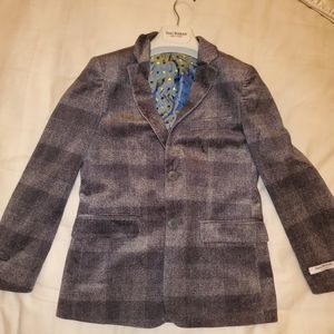 Isaac Mizrahi Velvet Blue/Gray Blazer Sz 8